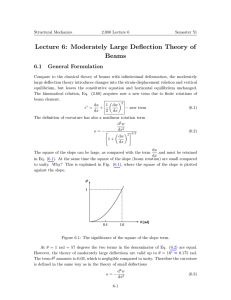 Lecture 6: Moderately Large Deflection Theory of Beams 6.1 General Formulation