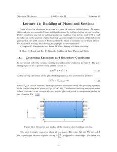 Lecture 11: Buckling of Plates and Sections