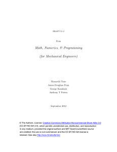 Numerics, &amp; Programming Math, Mechanical Engineers) (for