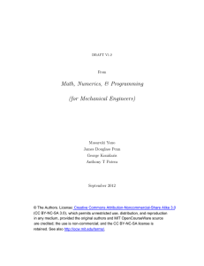 Numerics, &amp; Programming Math, Mechanical Engineers) (for