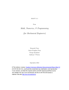 Numerics, &amp; Programming Math, Mechanical Engineers) (for