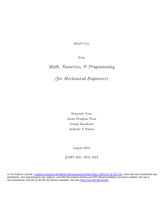 Math, Numerics, &amp; Programming (for Mechanical Engineers) Masayuki Yano James Douglass Penn