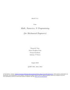 Math, Numerics, &amp; Programming (for Mechanical Engineers) Masayuki Yano James Douglass Penn