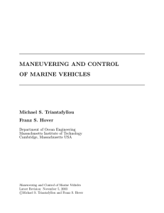 MANEUVERING  AND  CONTROL OF  MARINE  VEHICLES