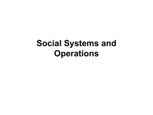Social Systems and Operations