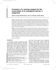 Economics of a nest-box program for the reappraisal