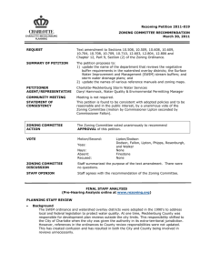 Rezoning Petition 2011-019 ZONING COMMITTEE RECOMMENDATION March 30, 2011