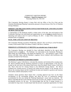 COMMUNITY MEETING REPORT Rezoning Petition No. 2011-021