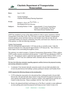 Charlotte Department of Transportation Memorandum