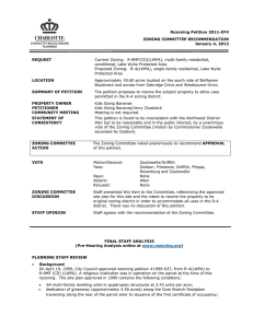 Rezoning Petition 2011-074 ZONING COMMITTEE RECOMMENDATION January 4, 2012