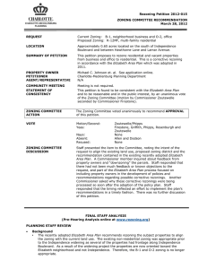 Rezoning Petition 2012-015 ZONING COMMITTEE RECOMMENDATION March 28, 2012