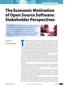 The Economic Motivation of Open Source Software: Stakeholder Perspectives