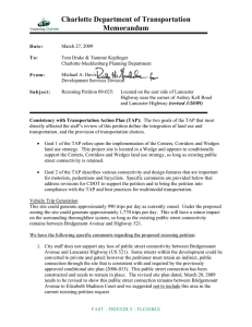 Charlotte Department of Transportation Memorandum