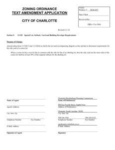 ZONING ORDINANCE TEXT AMENDMENT APPLICATION  CITY OF CHARLOTTE