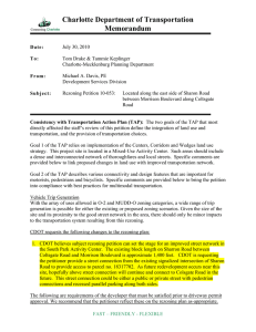 Charlotte Department of Transportation Memorandum