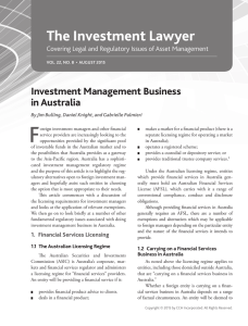 F The Investment Lawyer Investment Management Business in Australia