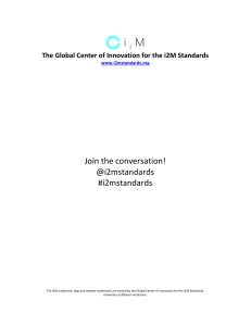 Join the conversation! @i2mstandards #i2mstandards