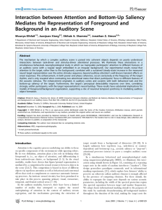 Interaction between Attention and Bottom-Up Saliency Background in an Auditory Scene