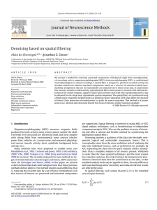 Journal of Neuroscience Methods Denoising based on spatial ﬁltering