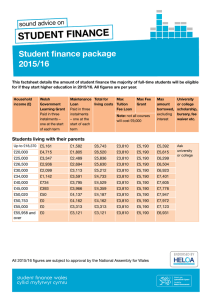 STUDENT FINANCE Student finance package 2015/16 sound advice on