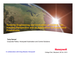 Systems Engineering and Innovation in Control—an an