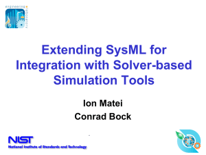 Extending SysML for Integration with Solver-based Simulation Tools Ion Matei