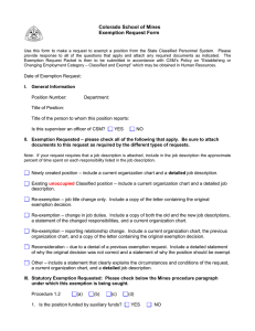 Colorado School of Mines Exemption Request Form