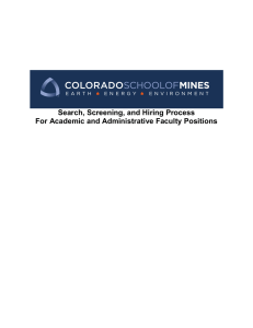 Search, Screening, and Hiring Process For Academic and Administrative Faculty Positions
