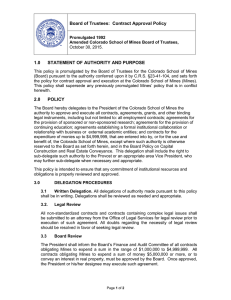 Board of Trustees:  Contract Approval Policy