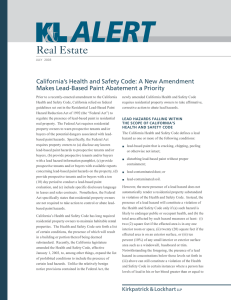 Real Estate California’s Health and Safety Code: A New Amendment