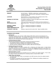 Rezoning Petition 2012-039 PRE-HEARING STAFF ANALYSIS May 14, 2012