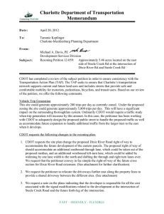 Charlotte Department of Transportation Memorandum