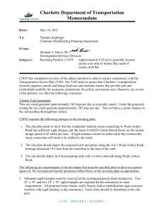 Charlotte Department of Transportation Memorandum