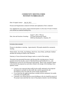 COMMUNITY MEETING FORM PETITION NUMBER 2012-071