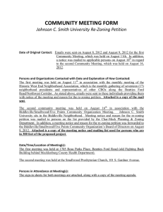 COMMUNITY MEETING FORM  Johnson C. Smith University Re-Zoning Petition
