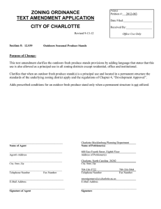 ZONING ORDINANCE TEXT AMENDMENT APPLICATION CITY OF CHARLOTTE
