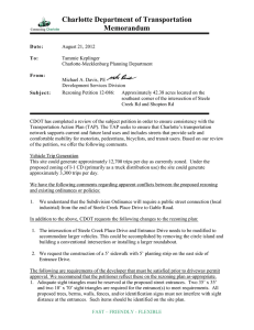 Charlotte Department of Transportation Memorandum