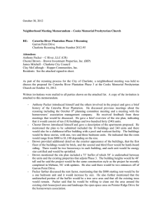 October 30, 2012  Neighborhood Meeting Memorandum – Cooks Memorial Presbyterian Church