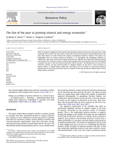 The fate of the poor in growing mineral and energy... Graham A. Davis , Arturo L. Va´squez Cordano $