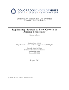Replicating ‘Sources of Slow Growth in African Economies’ Working Paper Series