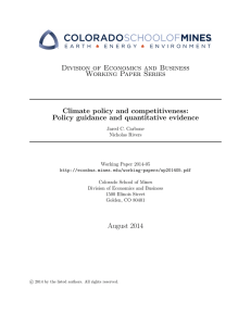 Division of Economics and Business Working Paper Series Climate policy and competitiveness: