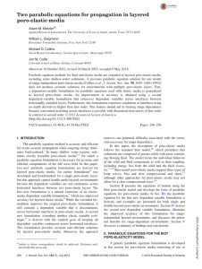 Two parabolic equations for propagation in layered poro-elastic media Adam M. Metzler