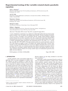 Experimental testing of the variable rotated elastic parabolic equation Simpson