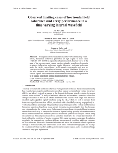 Observed limiting cases of horizontal field time-varying internal wavefield