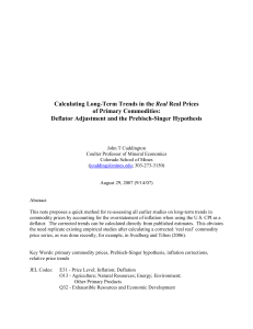 Real of Primary Commodities: Deflator Adjustment and the Prebisch-Singer Hypothesis