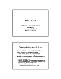 Transportation network flows 1.204 Lecture 18