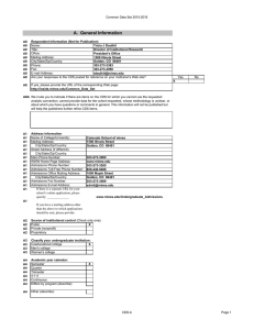 Common Data Set 2015-2016 Name: Title: Office: