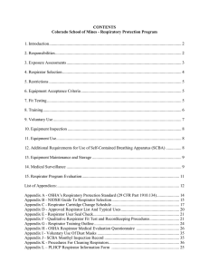 CONTENTS Colorado School of Mines - Respiratory Protection Program