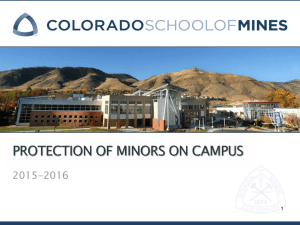 PROTECTION OF MINORS ON CAMPUS 2015-2016 1