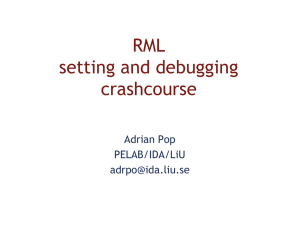 RML setting and debugging crashcourse Adrian Pop